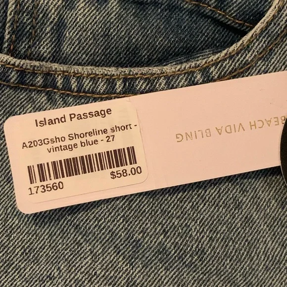 NWT Amuse Society Shoreline Denim Woven Short Size 27 - Picture 7 of 8